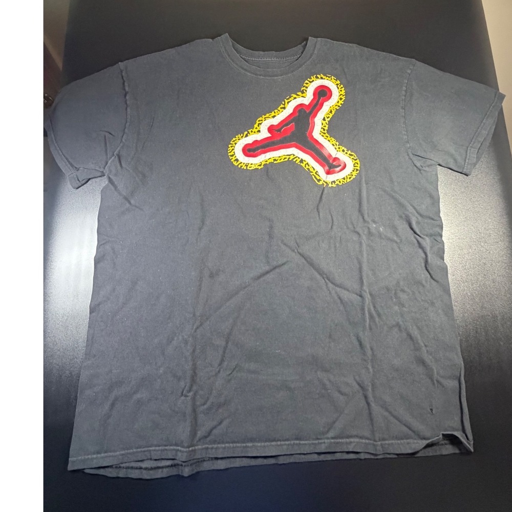 Jordan Brand Jumpman Elephant Print T-Shirt Black Red Yellow 3XL